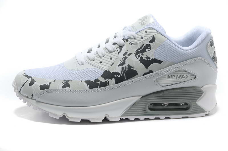 Air Max 90 Hyperfuse fourrure Chaussures Hommes Caps Blanc Argent (3)